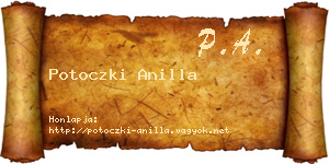 Potoczki Anilla névjegykártya
